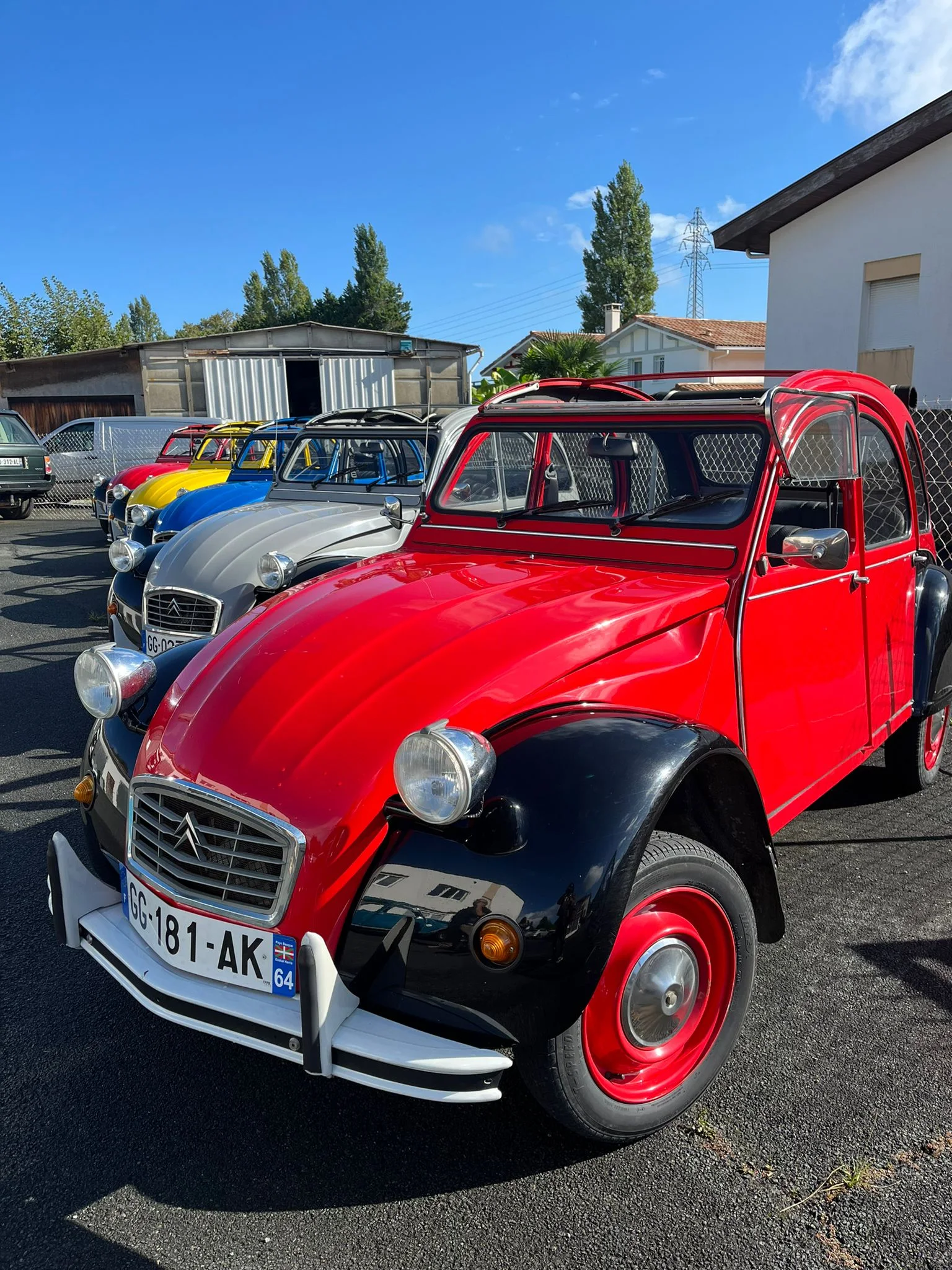 2CV colorées pour un rallye en équipe